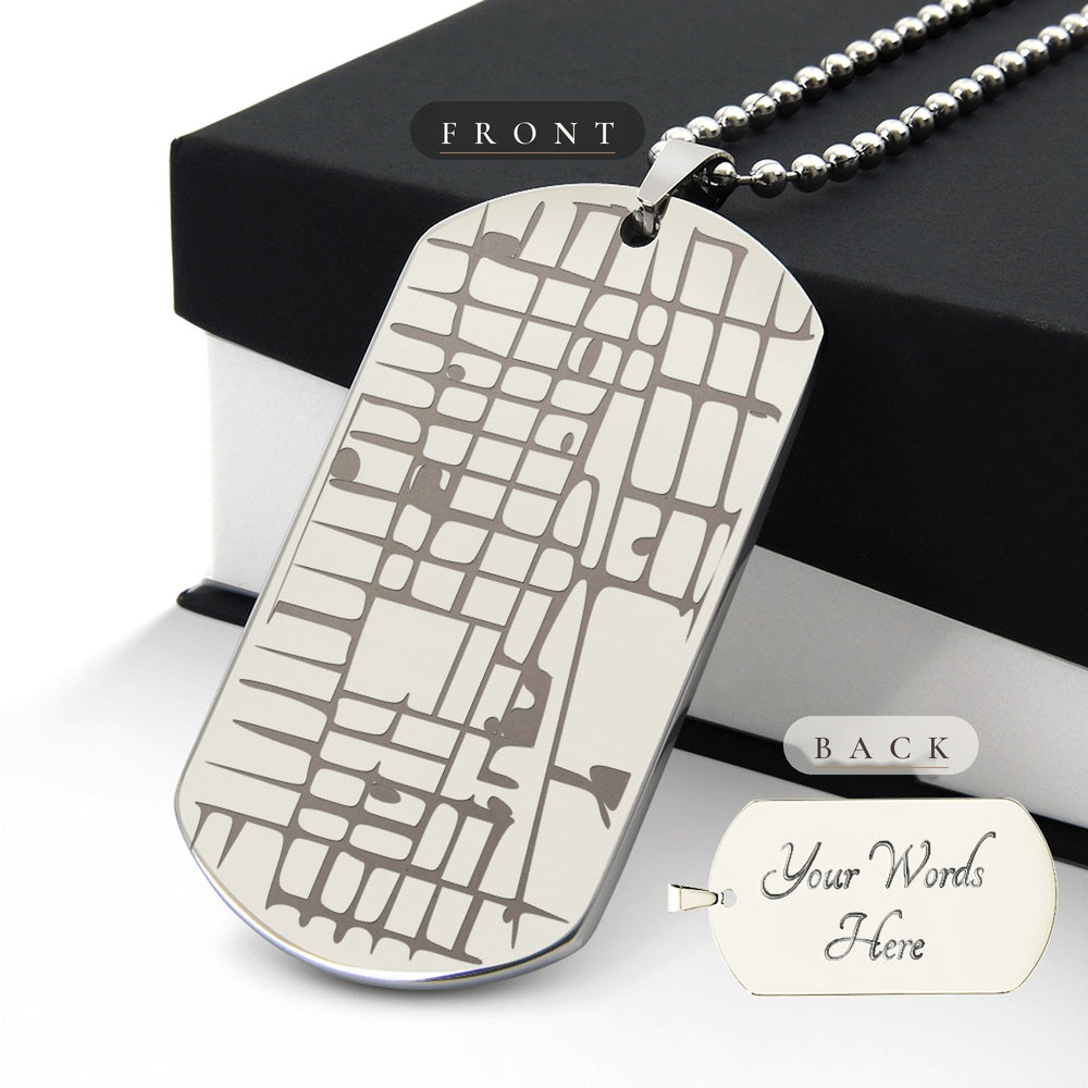 Custom map dog tag necklace – Heart Memento