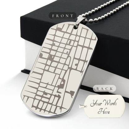 Custom map dog tag necklace – Heart Memento
