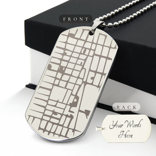Custom map dog tag necklace – Heart Memento
