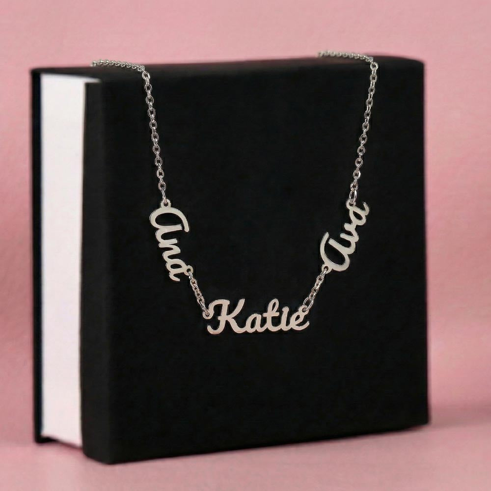 Heart Memento™ Fullnestled Personalized Multiple Name Necklace – Custom Name Necklace for Her