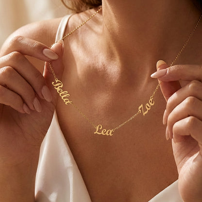 Heart Memento™ Fullnestled Personalized Multiple Name Necklace – Custom Name Necklace for Her