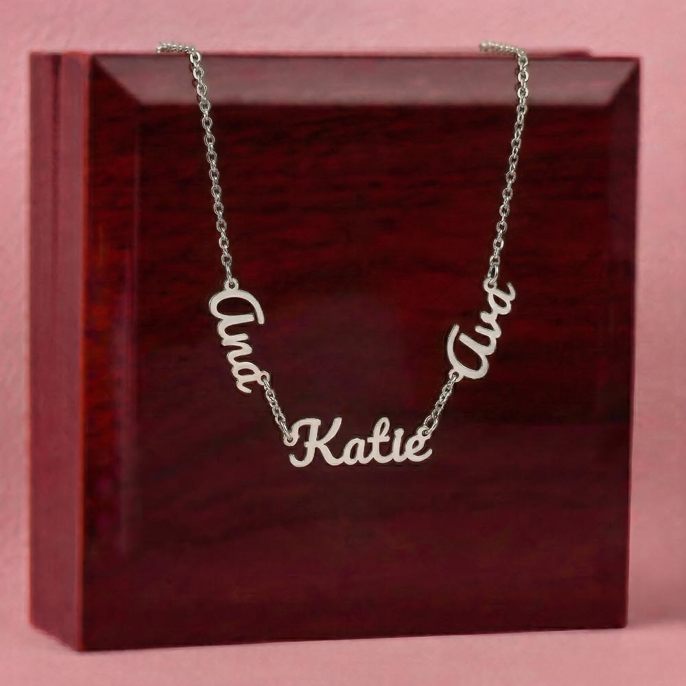 Heart Memento™ Fullnestled Personalized Multiple Name Necklace – Custom Name Necklace for Her