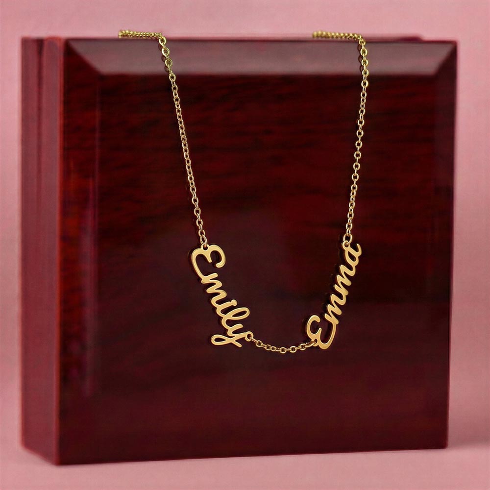 Heart Memento™ Fullnestled Personalized Multiple Name Necklace – Custom Name Necklace for Her
