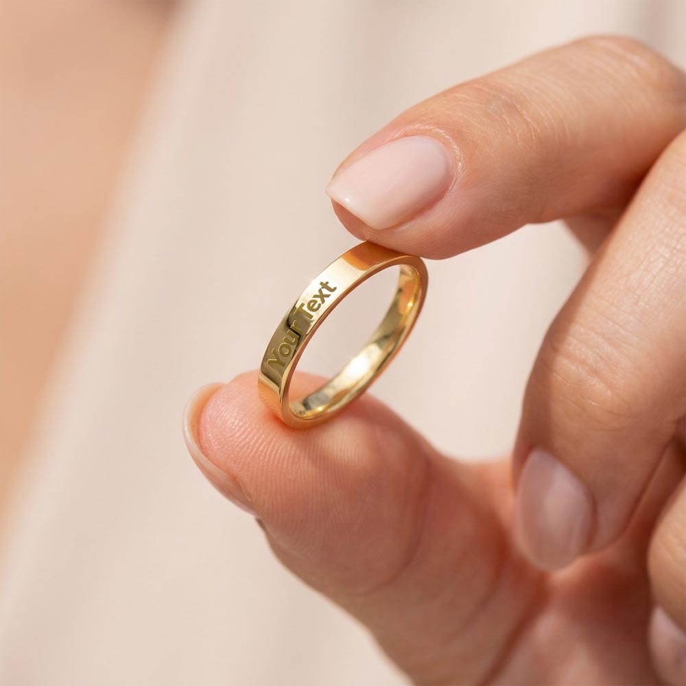 Engraved message ring for her, sizes 6–10 – Heart Memento