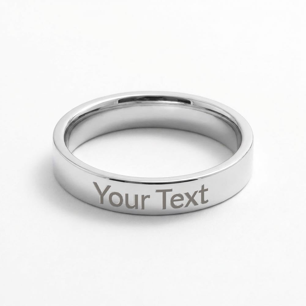 Dearlyheld engraved ring for her, polished stainless steel, size 7 – Heart Memento