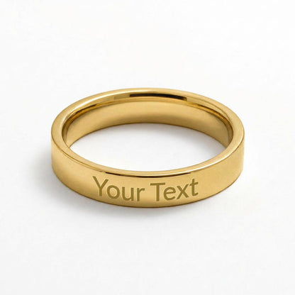 Dearlyheld engraved ring for her, 18K yellow gold finish, size 9 – Heart Memento