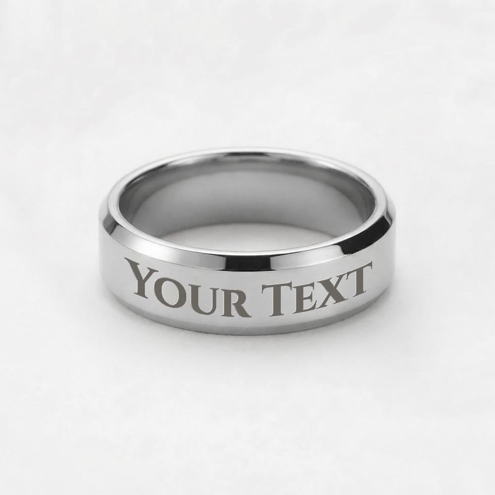 Alwaysworn engraved men's ring, polished stainless steel, size 8 – Heart Memento