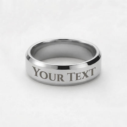 Alwaysworn engraved men's ring, polished stainless steel, size 8 – Heart Memento