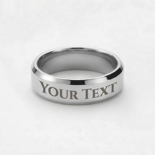 Alwaysworn engraved men's ring, polished stainless steel, size 8 – Heart Memento