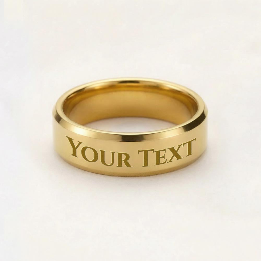 Alwaysworn engraved men's ring, 18K yellow gold finish, size 8 – Heart Memento