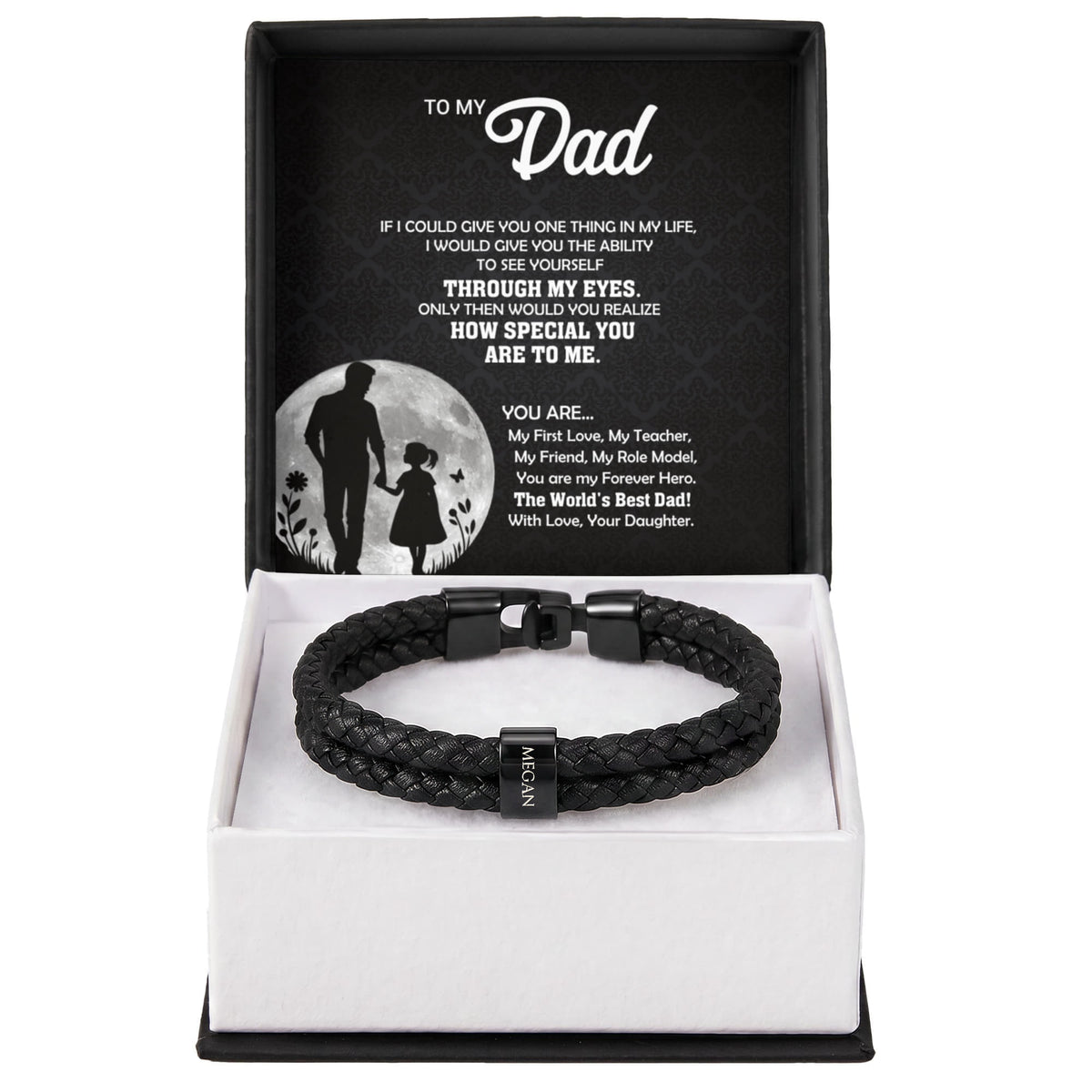 Heart Memento™ Namewoven Bracelet | “Through My Eyes” Gift From Daughter