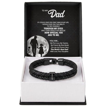 Heart Memento™ Namewoven Bracelet | “Through My Eyes” Gift From Daughter