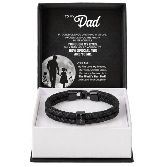 Heart Memento™ Namewoven Bracelet | “Through My Eyes” Gift From Daughter