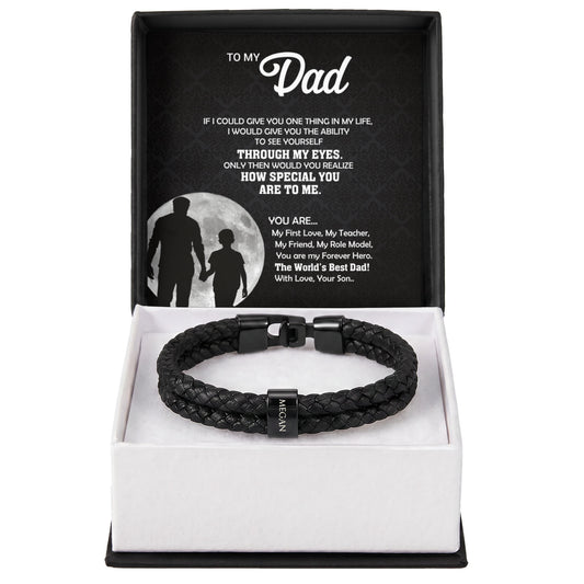 Heart Memento™ NameWoven Bracelet | “Through My Eyes” Gift From Son