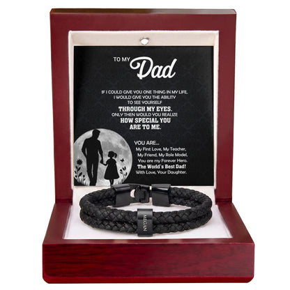 Heart Memento™ Namewoven Bracelet | “Through My Eyes” Gift From Daughter