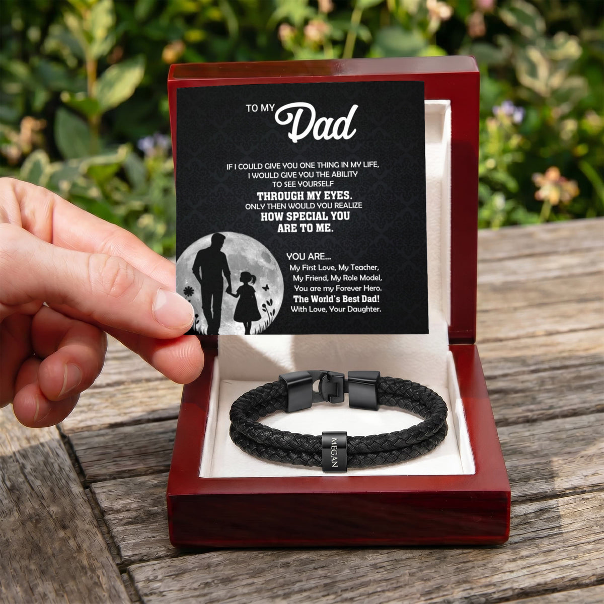 Heart Memento™ Namewoven Bracelet | “Through My Eyes” Gift From Daughter