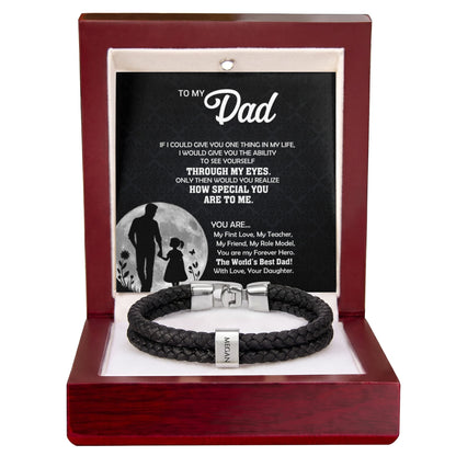Heart Memento™ Namewoven Bracelet | “Through My Eyes” Gift From Daughter