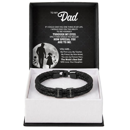 Heart Memento™ Namewoven Bracelet | “Through My Eyes” Gift From Daughter
