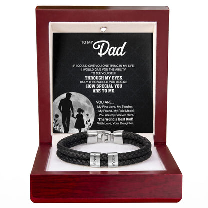 Heart Memento™ Namewoven Bracelet | “Through My Eyes” Gift From Daughter