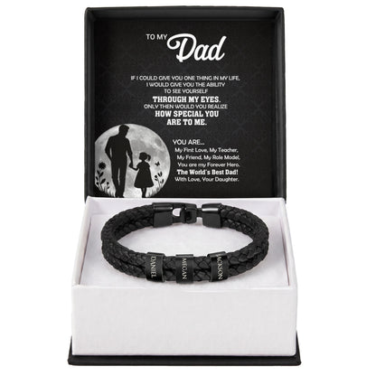 Heart Memento™ Namewoven Bracelet | “Through My Eyes” Gift From Daughter