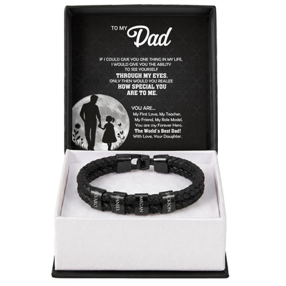 Heart Memento™ Namewoven Bracelet | “Through My Eyes” Gift From Daughter