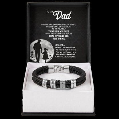 Heart Memento™ Namewoven Bracelet | “Through My Eyes” Gift From Daughter