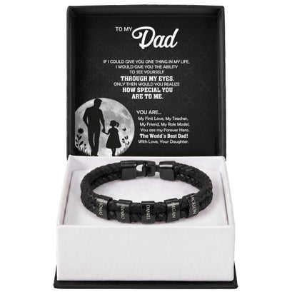 Heart Memento™ Namewoven Bracelet | “Through My Eyes” Gift From Daughter