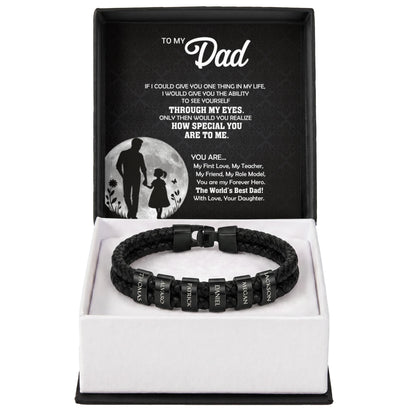Heart Memento™ Namewoven Bracelet | “Through My Eyes” Gift From Daughter