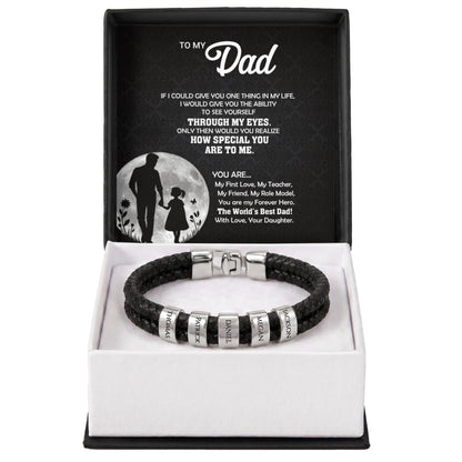 Heart Memento™ Namewoven Bracelet | “Through My Eyes” Gift From Daughter