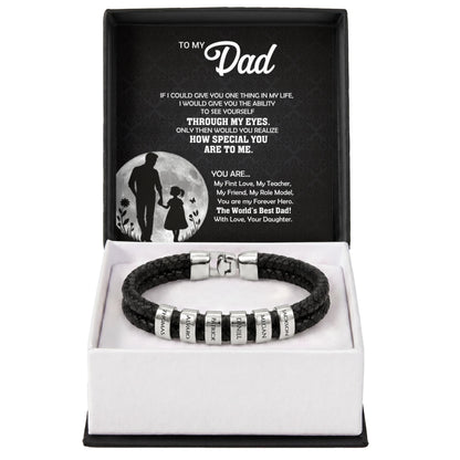 Heart Memento™ Namewoven Bracelet | “Through My Eyes” Gift From Daughter