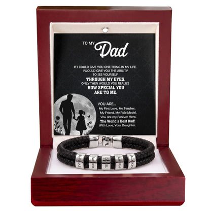 Heart Memento™ Namewoven Bracelet | “Through My Eyes” Gift From Daughter