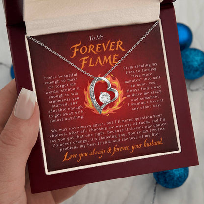 To My Forever Flame – You're My Favorite Problem | Forever Heart Necklace