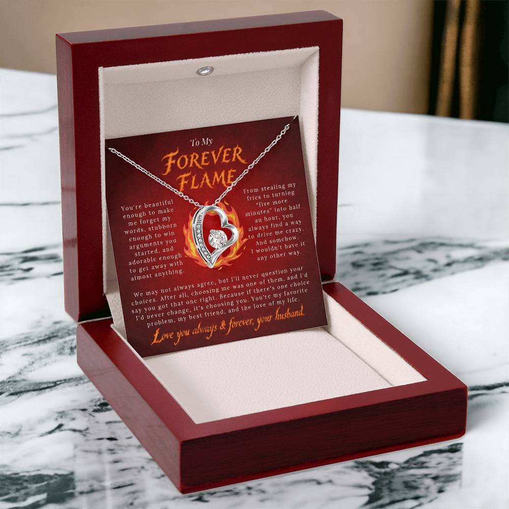 To My Forever Flame – You're My Favorite Problem | Forever Heart Necklace
