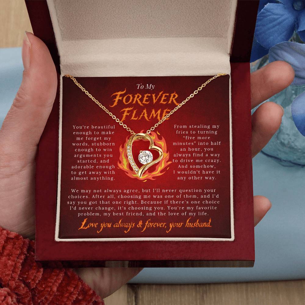 To My Forever Flame – You're My Favorite Problem | Forever Heart Necklace