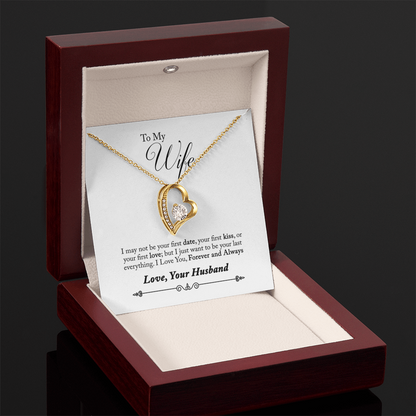Everlasting Love Necklace – “Forever and Always” Wife Gift from Husband, Romantic Necklace for Wife