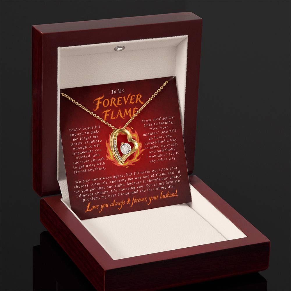 To My Forever Flame – You're My Favorite Problem | Forever Heart Necklace