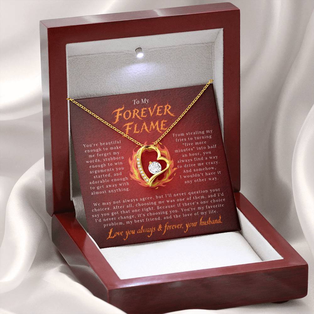 To My Forever Flame – You're My Favorite Problem | Forever Heart Necklace