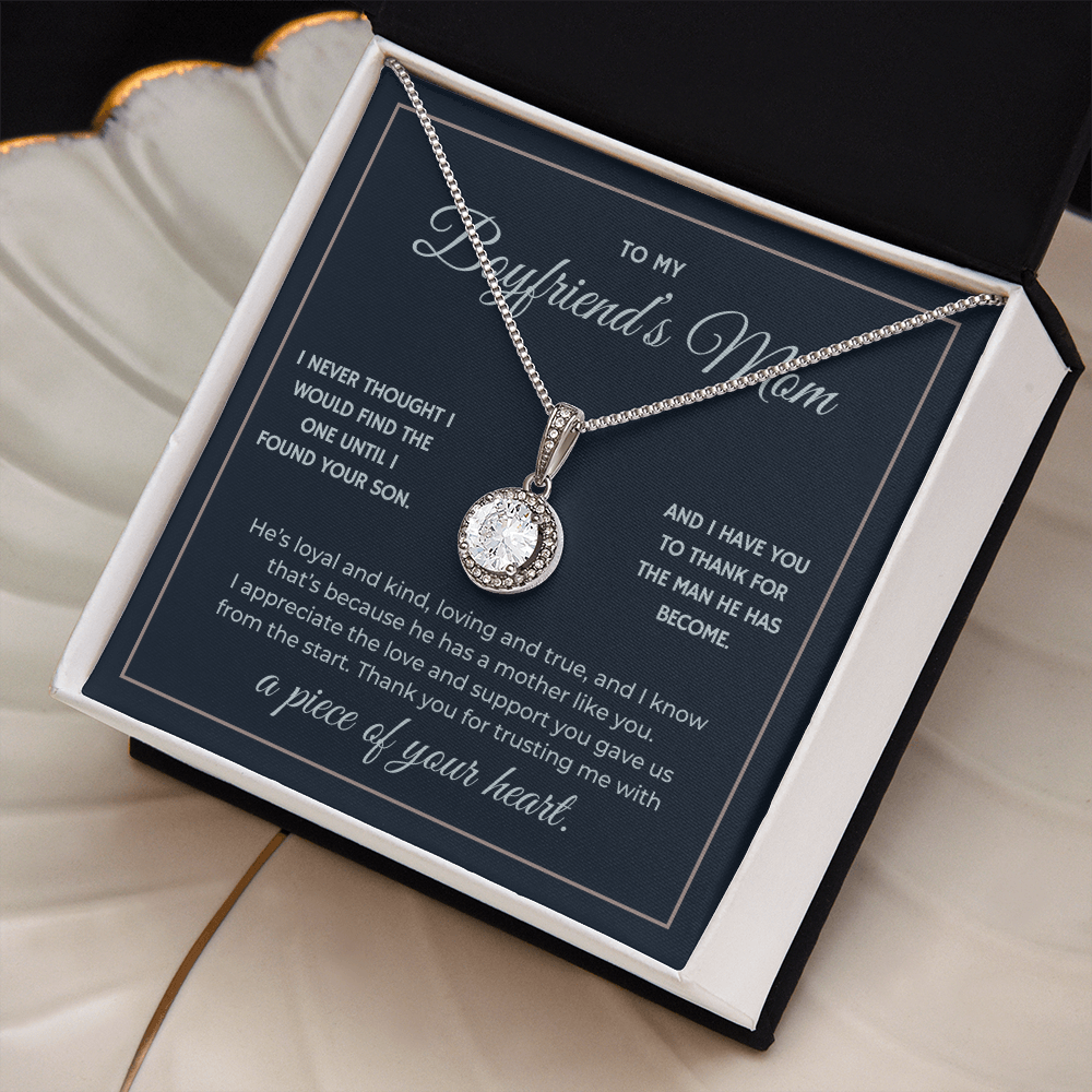 Heart Memento™ Everlucent Halo Necklace | “A Piece of Your Heart” Gift for Boyfriend's Mom