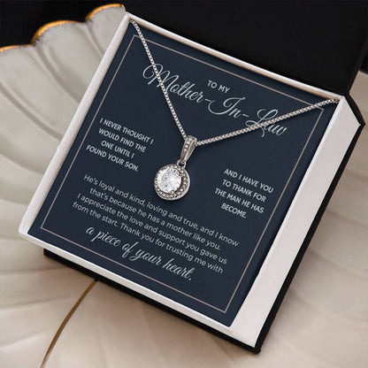Heart Memento™ Everlucent Halo Necklace | “A Piece of Your Heart” Gift for Mother-in-Law from Daughter-in-Law