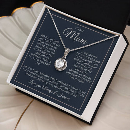 Heart Memento™ Everlucent Halo Necklace | “I Love You, Mom… I Do” Gift for Mom from Daughter or Son