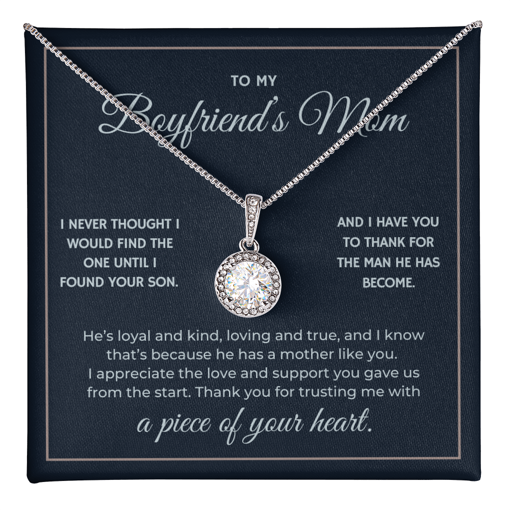 Heart Memento™ Everlucent Halo Necklace | “A Piece of Your Heart” Gift for Boyfriend's Mom