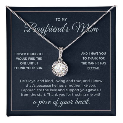 Heart Memento™ Everlucent Halo Necklace | “A Piece of Your Heart” Gift for Boyfriend's Mom