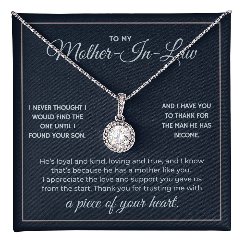 Heart Memento™ Everlucent Halo Necklace | “A Piece of Your Heart” Gift for Mother-in-Law from Daughter-in-Law