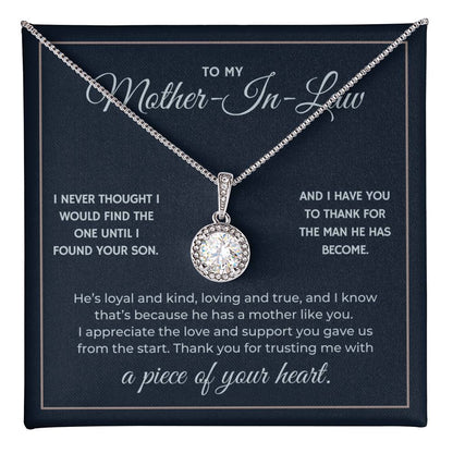Heart Memento™ Everlucent Halo Necklace | “A Piece of Your Heart” Gift for Mother-in-Law from Daughter-in-Law