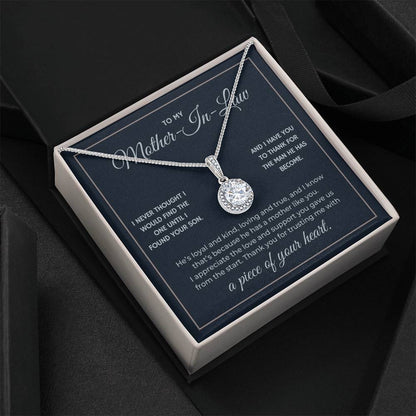 Heart Memento™ Everlucent Halo Necklace | “A Piece of Your Heart” Gift for Mother-in-Law from Daughter-in-Law