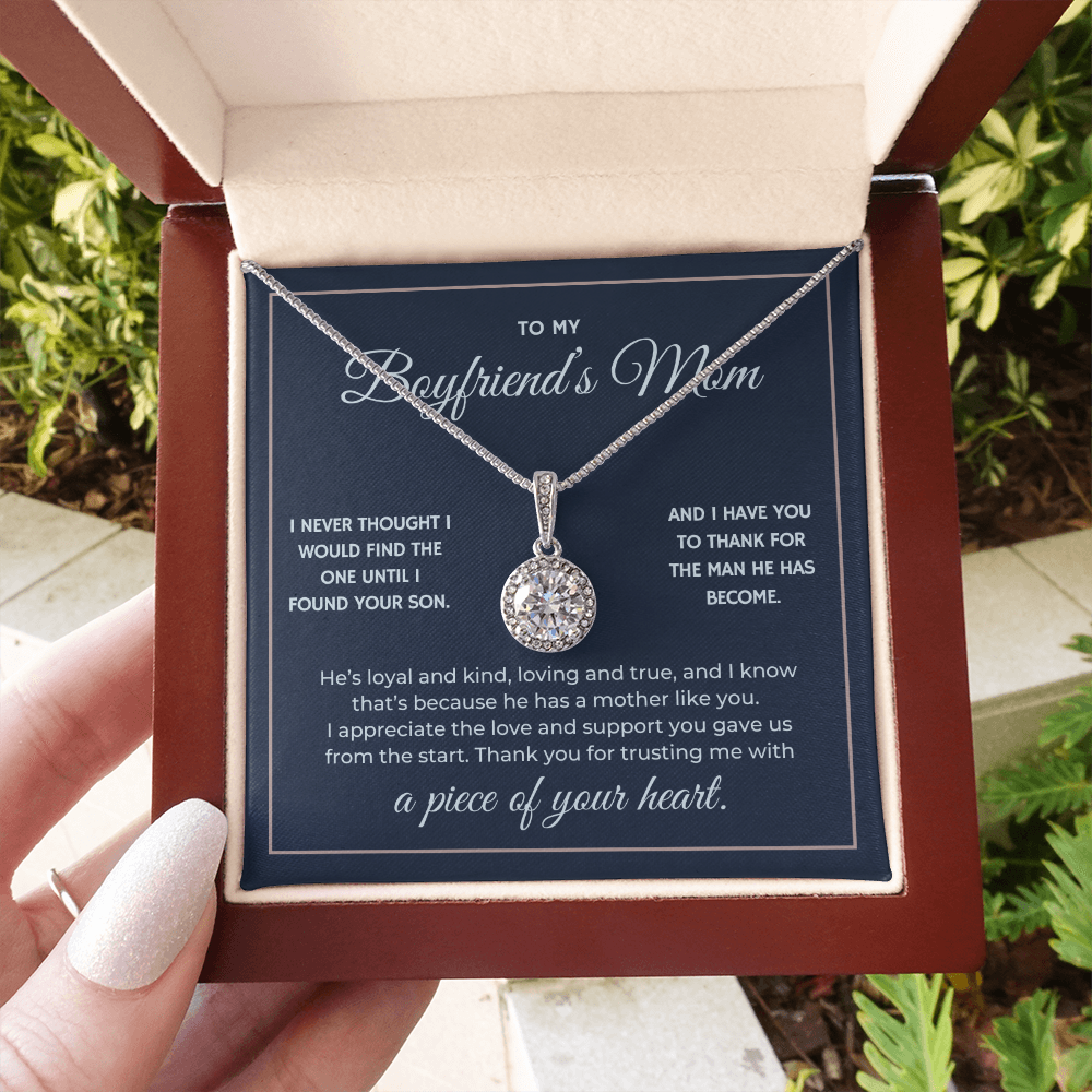 Heart Memento™ Everlucent Halo Necklace | “A Piece of Your Heart” Gift for Boyfriend's Mom