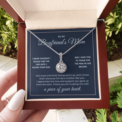 Heart Memento™ Everlucent Halo Necklace | “A Piece of Your Heart” Gift for Boyfriend's Mom