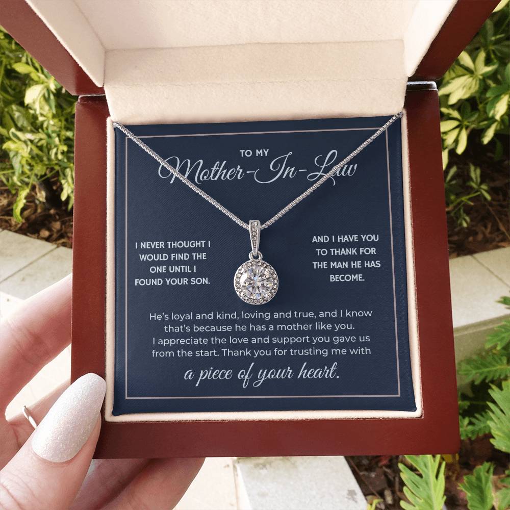 Heart Memento™ Everlucent Halo Necklace | “A Piece of Your Heart” Gift for Mother-in-Law from Daughter-in-Law