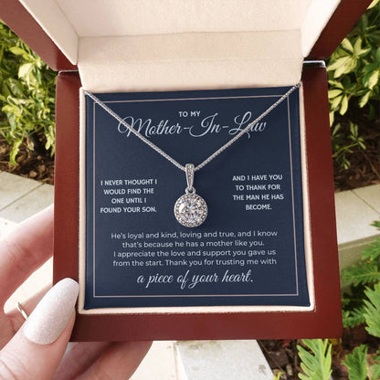 Heart Memento™ Everlucent Halo Necklace | “A Piece of Your Heart” Gift for Mother-in-Law from Daughter-in-Law