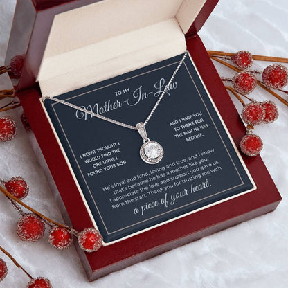 Heart Memento™ Everlucent Halo Necklace | “A Piece of Your Heart” Gift for Mother-in-Law from Daughter-in-Law